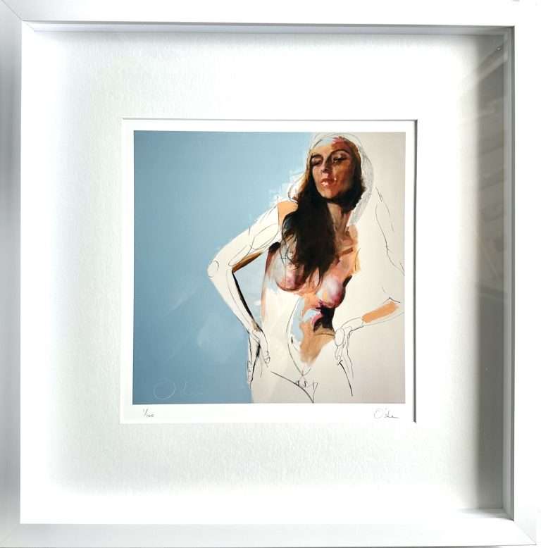 framed limited edition print of nude model