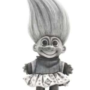 troll, doll, pencil, drawing,