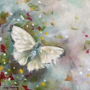 painting of white butterfly.