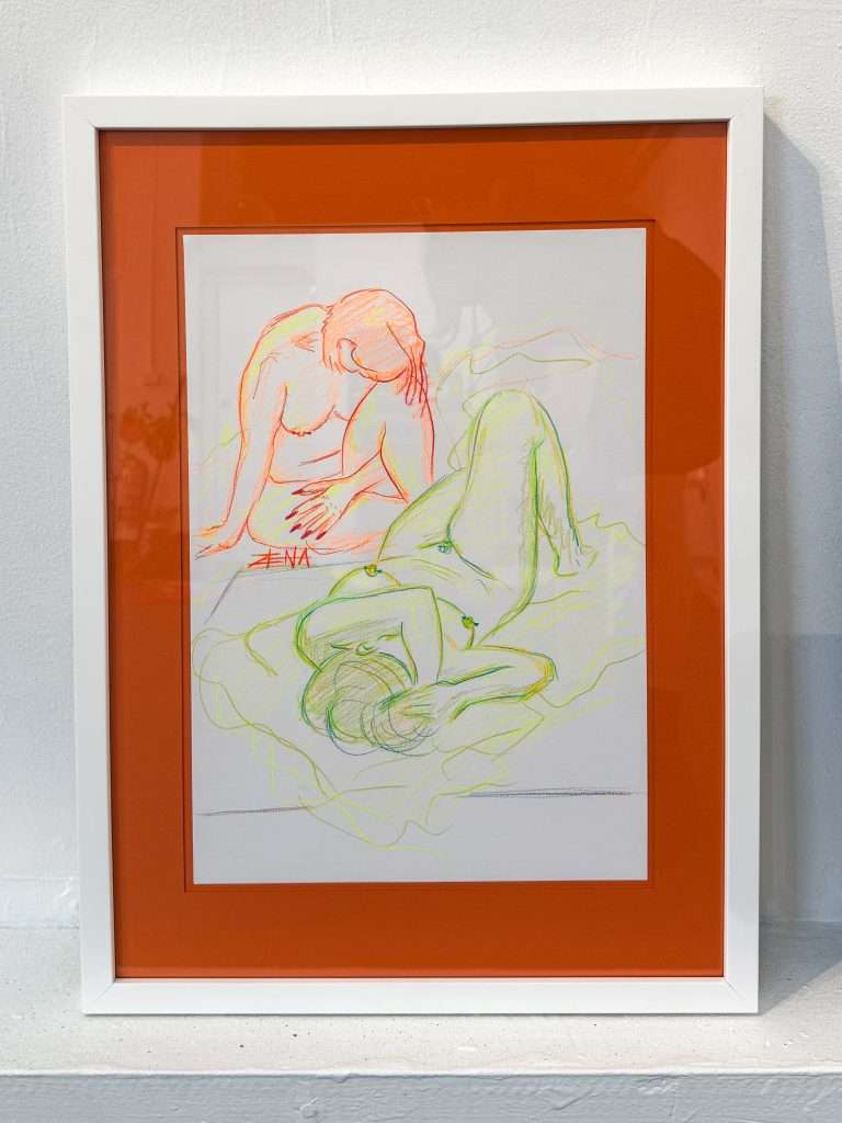 A3 framed life drawing sketch