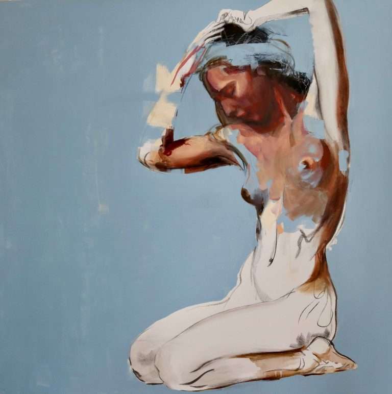 nude painting acrylic and charcoal