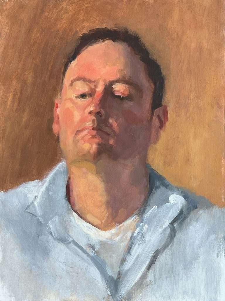 Oil painting by Sharon Martin of Sam in the Tonal Impressionist method