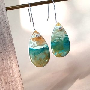 Sunburnt Country Teardrop Art Earrings