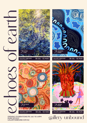 Gallery Unbound Echoes of Earth exhibition Flyer