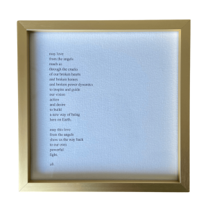 full view of the framed poem 'love reveals the light' by aliesha bannister, a writer and soul medicine healer from Naarm/Melbourne