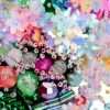 Secret Treasure, small mixed media textile artwork by Samira Stephens featuring layered beads and subtle hidden details.