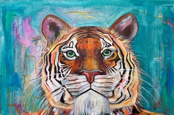 tiger art colourful